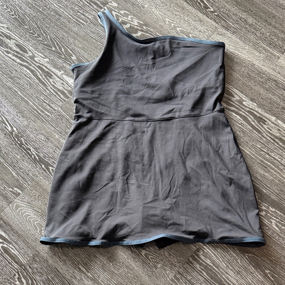 Nike Black One-Shoulder Athletic Dress with Blue Trim